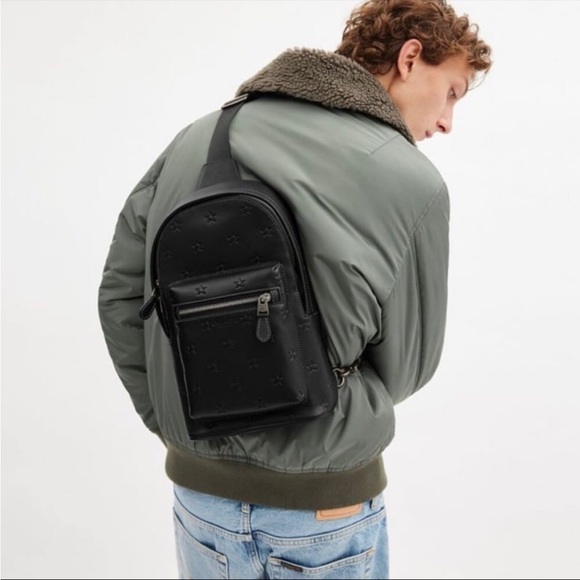 NWT！COACH WEST PACK WITH STAR PRINT (COACH CW383) GUNMETAL/BLACK - Picture 9 of 9